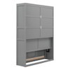 Full Size Murphy Wall Bed & Shelves - Gray