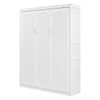 Queen Size Murphy Wall Bed With Shelves, Space Saving - White