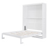 Queen Size Murphy Wall Bed With Shelves, Space Saving - White