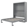 Queen Size Murphy Wall Bed With Shelves, Space Saving And Construction - Gray