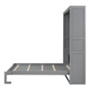 Queen Size Murphy Wall Bed With Shelves, Space Saving And Construction - Gray