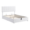 Full Size Upholstered Platform Bed With A Hydraulic Storage System - White