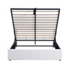 Full Size Upholstered Platform Bed With A Hydraulic Storage System - White