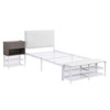 Twin Size Platform Bed With 2 Tier Storage Shelves, Storage Cabinet - White