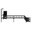 Twin Size Platform Bed With 2 Tier Storage Shelves, Storage Cabinet - Black