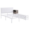 Full Size Platform Bed With 2 Tier Storage Shelves, Storage Cabinet - White