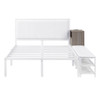 Full Size Platform Bed With 2 Tier Storage Shelves, Storage Cabinet - White