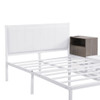 Full Size Platform Bed With 2 Tier Storage Shelves, Storage Cabinet - White
