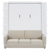 Queen Size Murphy Wall Bed With Sofa, Space Saving - White