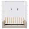 Queen Size Murphy Wall Bed With Sofa, Space Saving - White