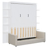 Queen Size Murphy Wall Bed With Sofa, Space Saving - White