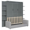 Queen Size Murphy Bed Space Saving Wall Bed With Sofa - Gray