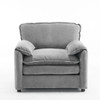 Oversized Reading Armchair With Thick Cushions, High Back Support - Gray