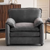 Oversized Reading Armchair With Thick Cushions, High Back Support - Gray