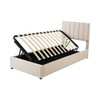 Twin Size Upholstered Platform Bed With A Hydraulic Storage System - Beige