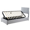 Twin Size Upholstered Platform Bed With A Hydraulic Storage System - Gray