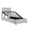 Twin Size Upholstered Platform Bed With A Hydraulic Storage System - Gray