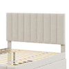 Full Size Upholstered Platform Bed With Twin Size Trundle And 3 Drawers - Beige