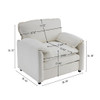 Oversized Reading Armchair With Thick Cushions, High Back Support - White