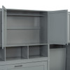Twin Size Murphy Wall Bed With Closet, Drawers & Desk - Gray