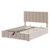 Full Size Upholstered Platform Bed With A Hydraulic Storage System - Beige