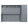 Queen Size Murphy Wall Bed With Closet And Drawers - Gray