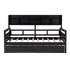 Twin Size Daybed, Slat Support, With Bedside Shelves And 2 Drawers - Espresso