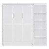 Full Size Murphy Wall Bed With Shelves - White