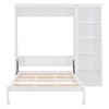 Full Size Murphy Wall Bed With Shelves - White