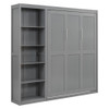 Full Size Murphy Wall Bed With Shelves - Gray