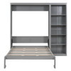 Full Size Murphy Wall Bed With Shelves - Gray