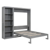 Full Size Murphy Wall Bed With Shelves - Gray
