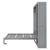 Full Size Murphy Wall Bed With Shelves - Gray