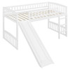 Twin Size Loft Bed With Slide And Ladder - White