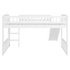 Twin Size Loft Bed With Slide And Ladder - White