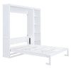 Queen Size Murphy Wall Bed With Shelves - White