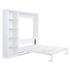 Queen Size Murphy Wall Bed With Shelves - White