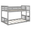 Twin Over Twin Classic Bunk Bed With Ladder - Gray