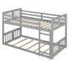 Twin Over Twin Classic Bunk Bed With Ladder - Gray