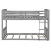 Twin Over Twin Classic Bunk Bed With Ladder - Gray