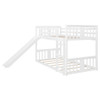 Twin Over Twin Classic Bunk Bed With Slide And Ladder - White
