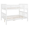 Full Over Full Bunk Bed With Ladder For Bedroom - White