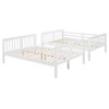 Full Over Full Bunk Bed With Ladder For Bedroom - White