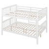 Full Over Full Bunk Bed With Ladder For Bedroom - White