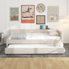 Full Size Platform Bed With USB Ports And Twin Size Trundle - Beige