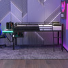 Twin, Esports Inspired Gaming Mid Loft Bed With Desk And LED - Black