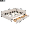 Queen Size Platform Bed With USB Ports And 2 Storage Drawers - Beige