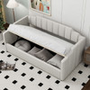 Twin Size Elegant Upholstered Daybed With Underneath Storage - Beige