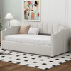Twin Size Elegant Upholstered Daybed With Underneath Storage - Beige