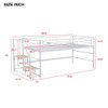 Twin Mid Loft Bed With Storage Stairs And Metal Frame - White